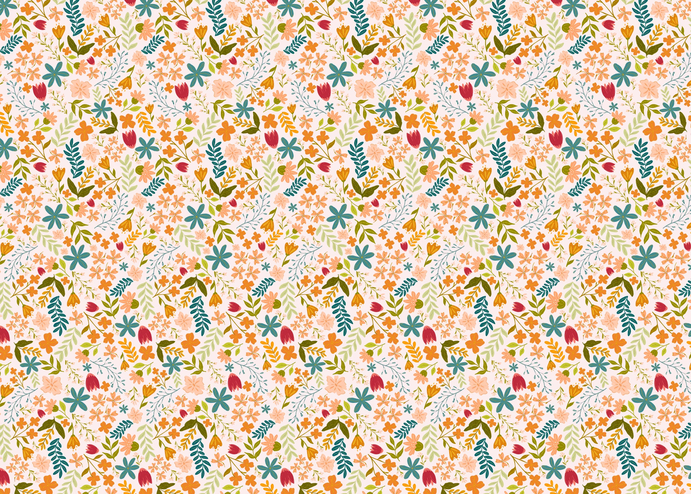 Anthea Light Pink - Cheerful Floral Pink Wallpaper Mural - Image 4
