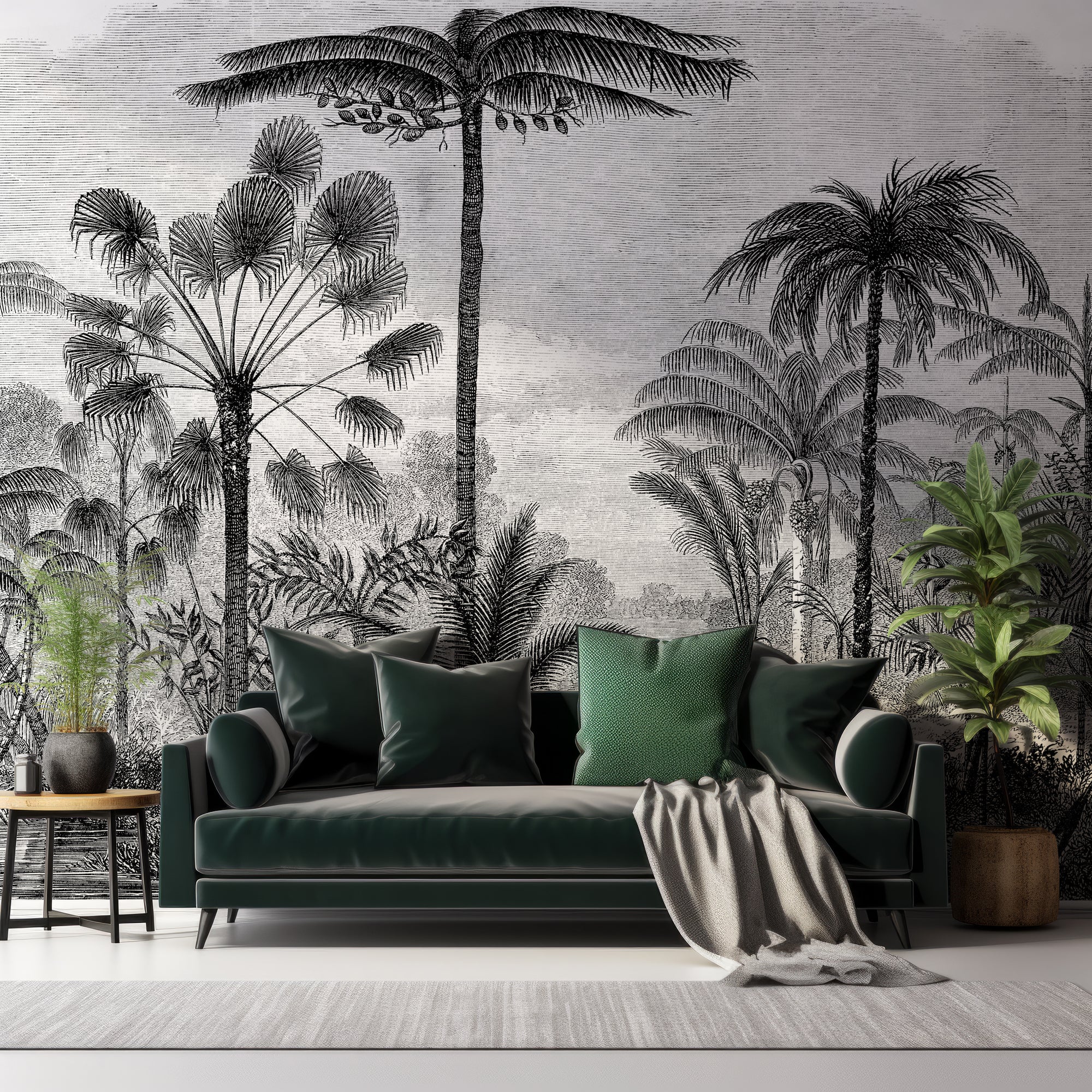 Arthur - Vintage Tropical Etching Wallpaper Mural - Image 3