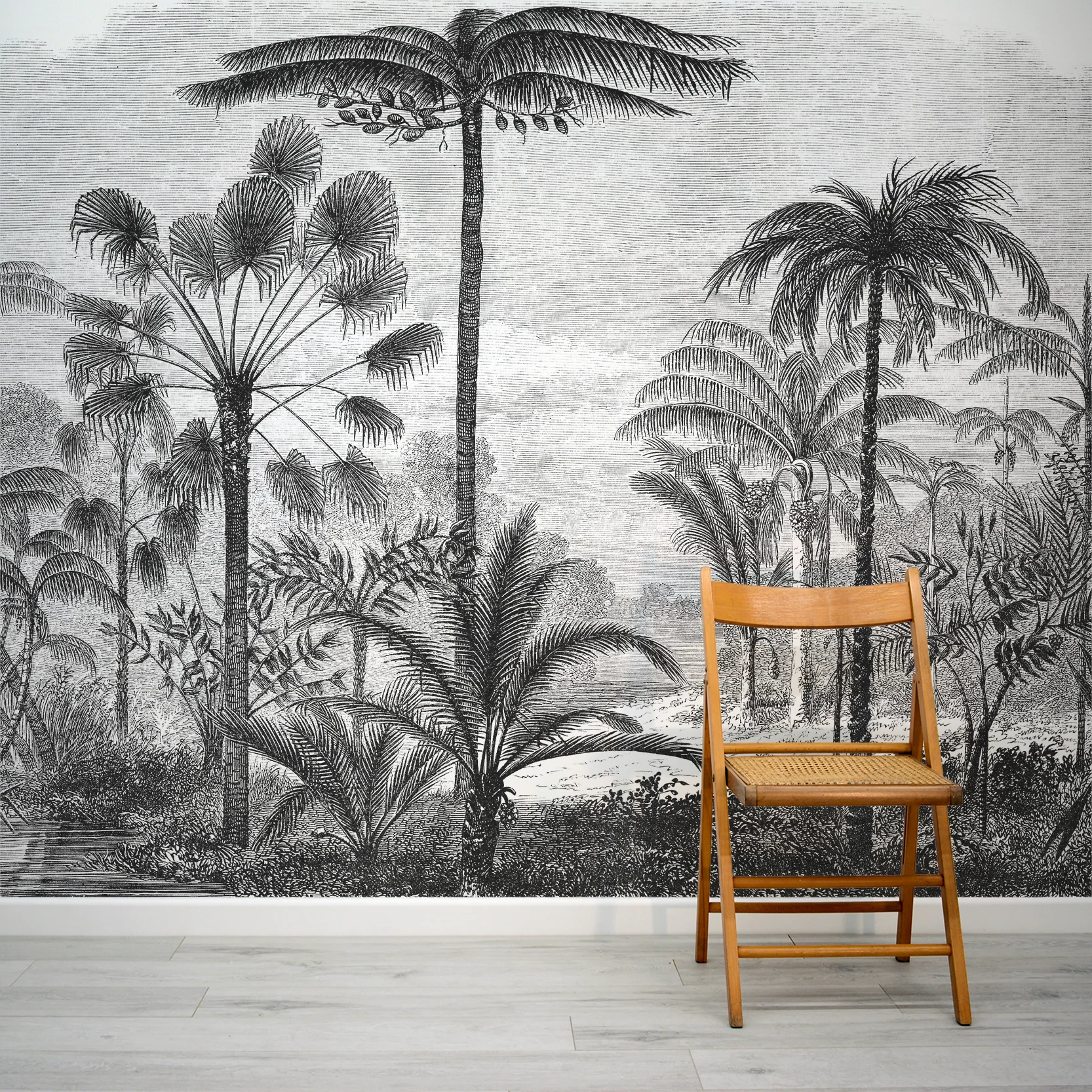 Arthur - Vintage Tropical Etching Wallpaper Mural - Image 4