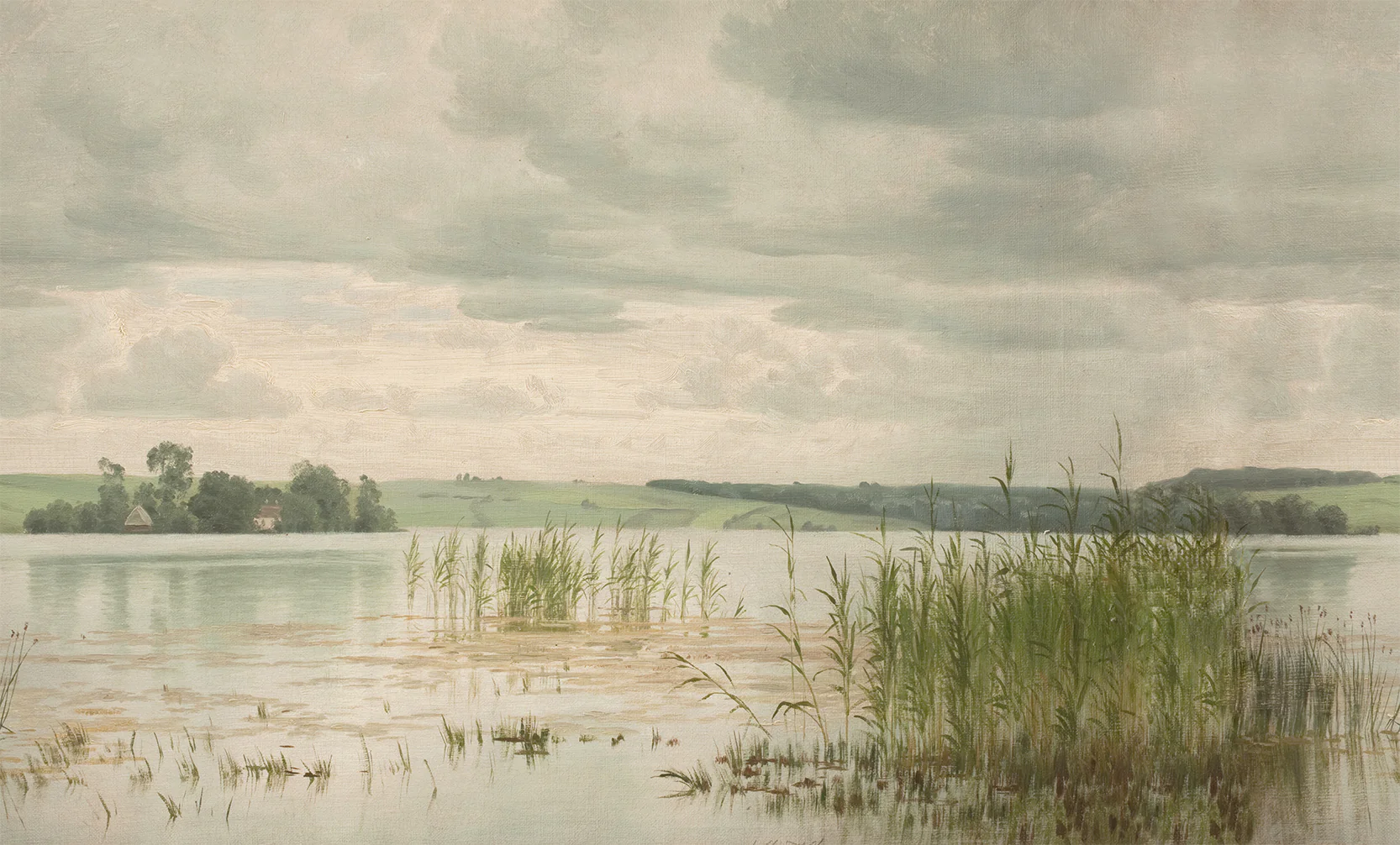 Beverley - Vintage British Lake Landscape Painting Wallpaper Mural - Image 5