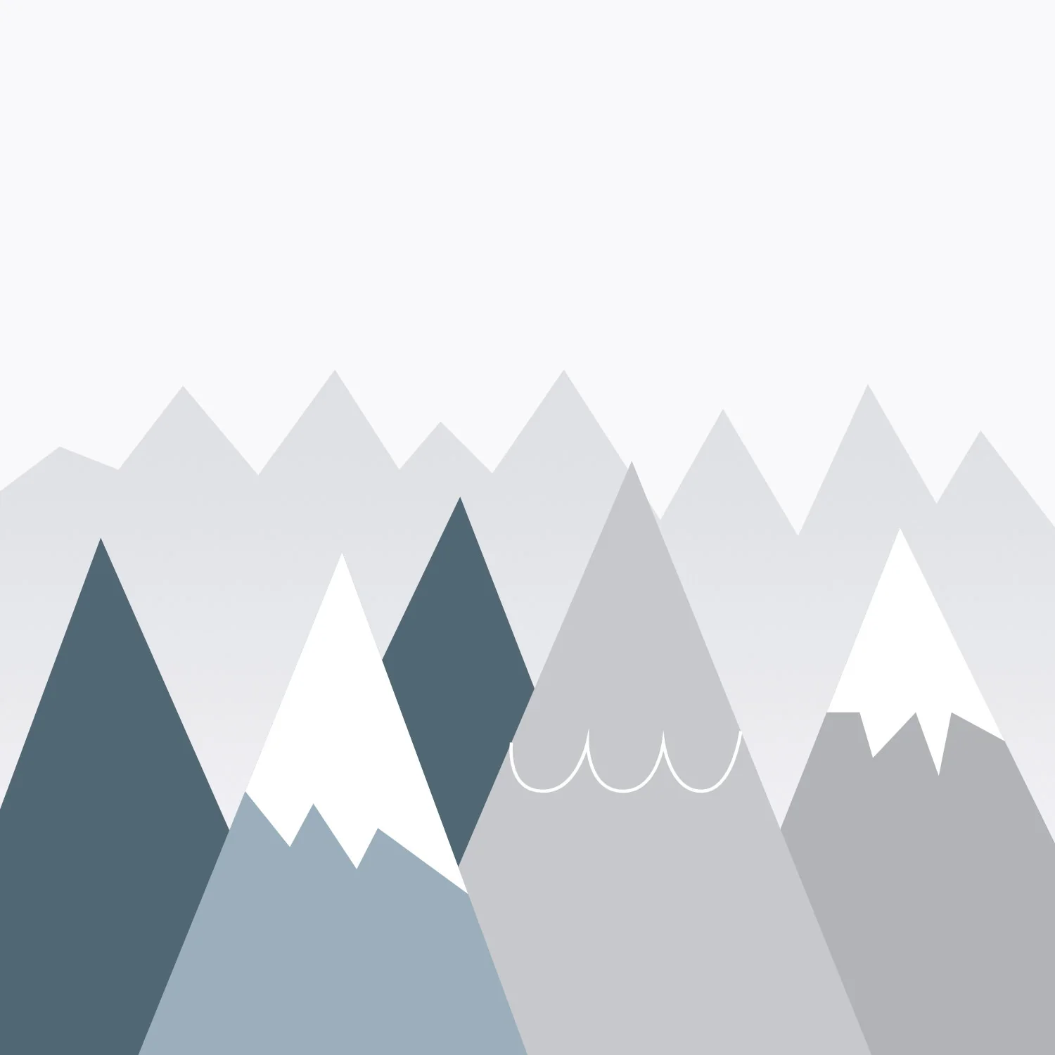 Bowdly - Blue & Grey Children's Mountain Wallpaper Mural - Image 3