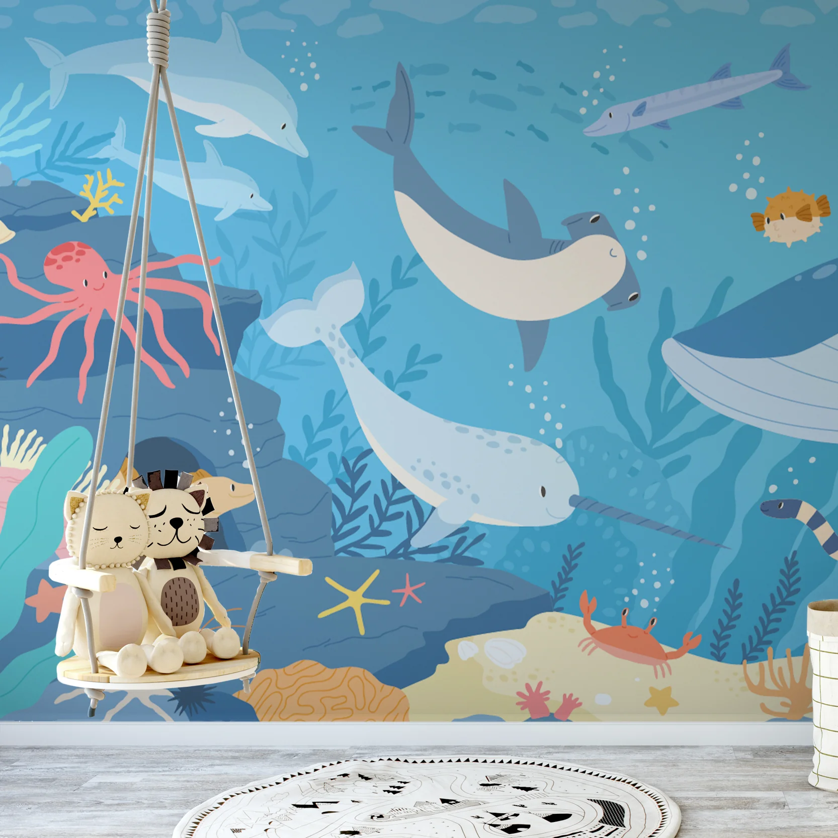 Submerged Fantasia - Children's Colourful Underwater Sea Life Wallpaper Mural - Image 4