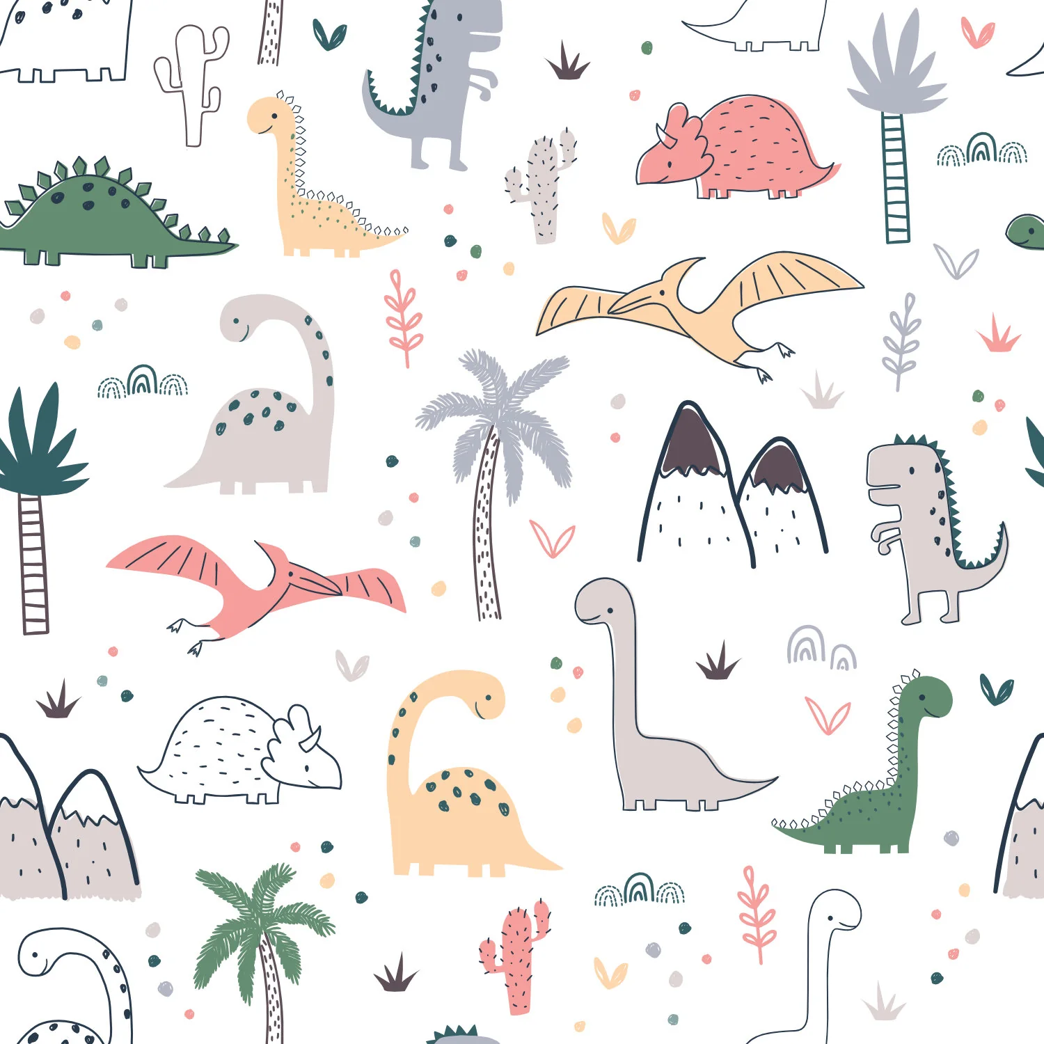 Gallines - Children's Dinosaur Wallpaper Mural - Image 3