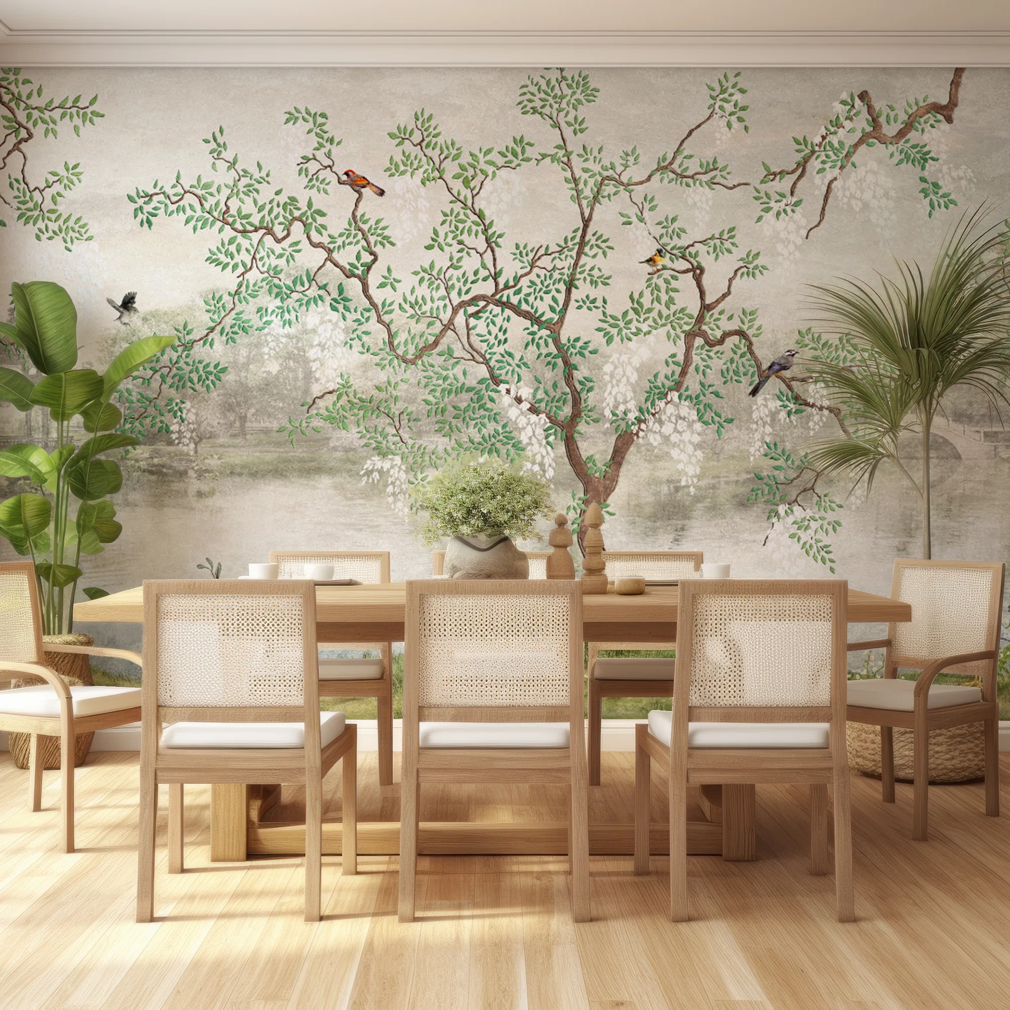 Derous - Trees & Birds on a Lake Wallpaper Mural - Image 3
