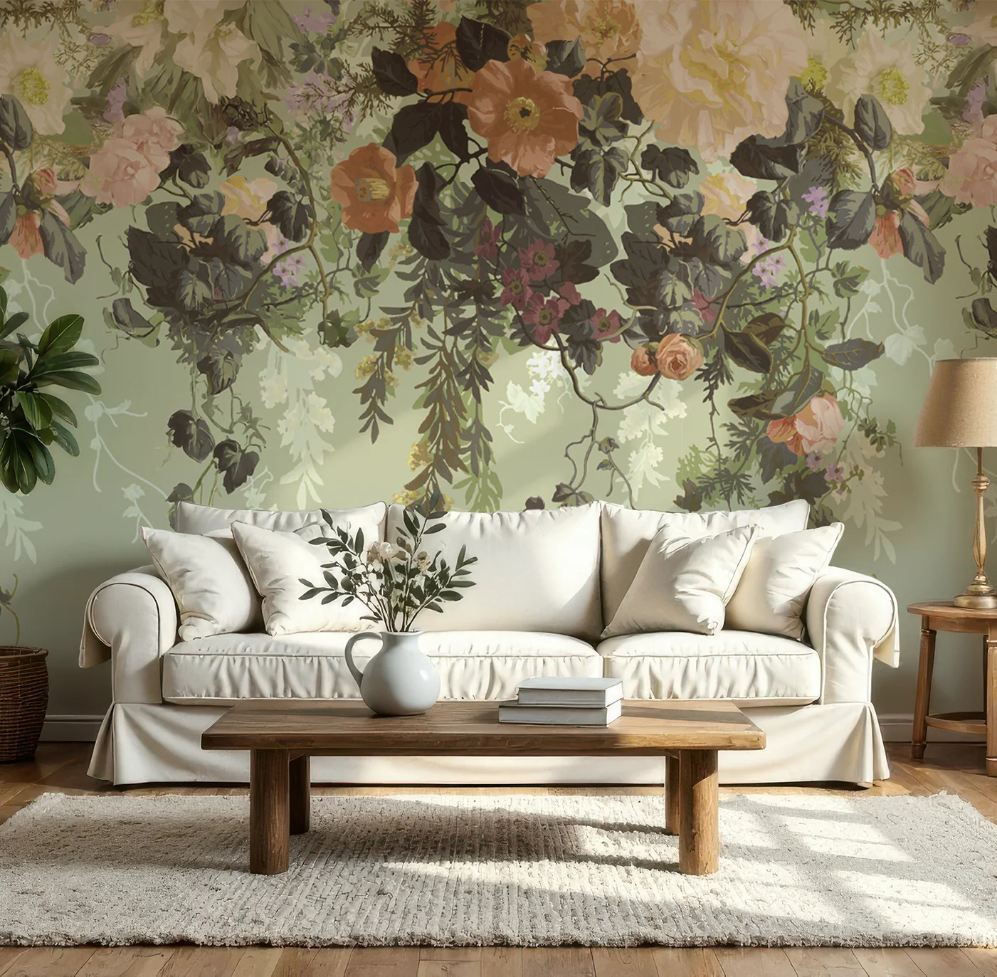 Fleur Tropical - Vintage Blooming Florals Wallpaper Mural - Image 3