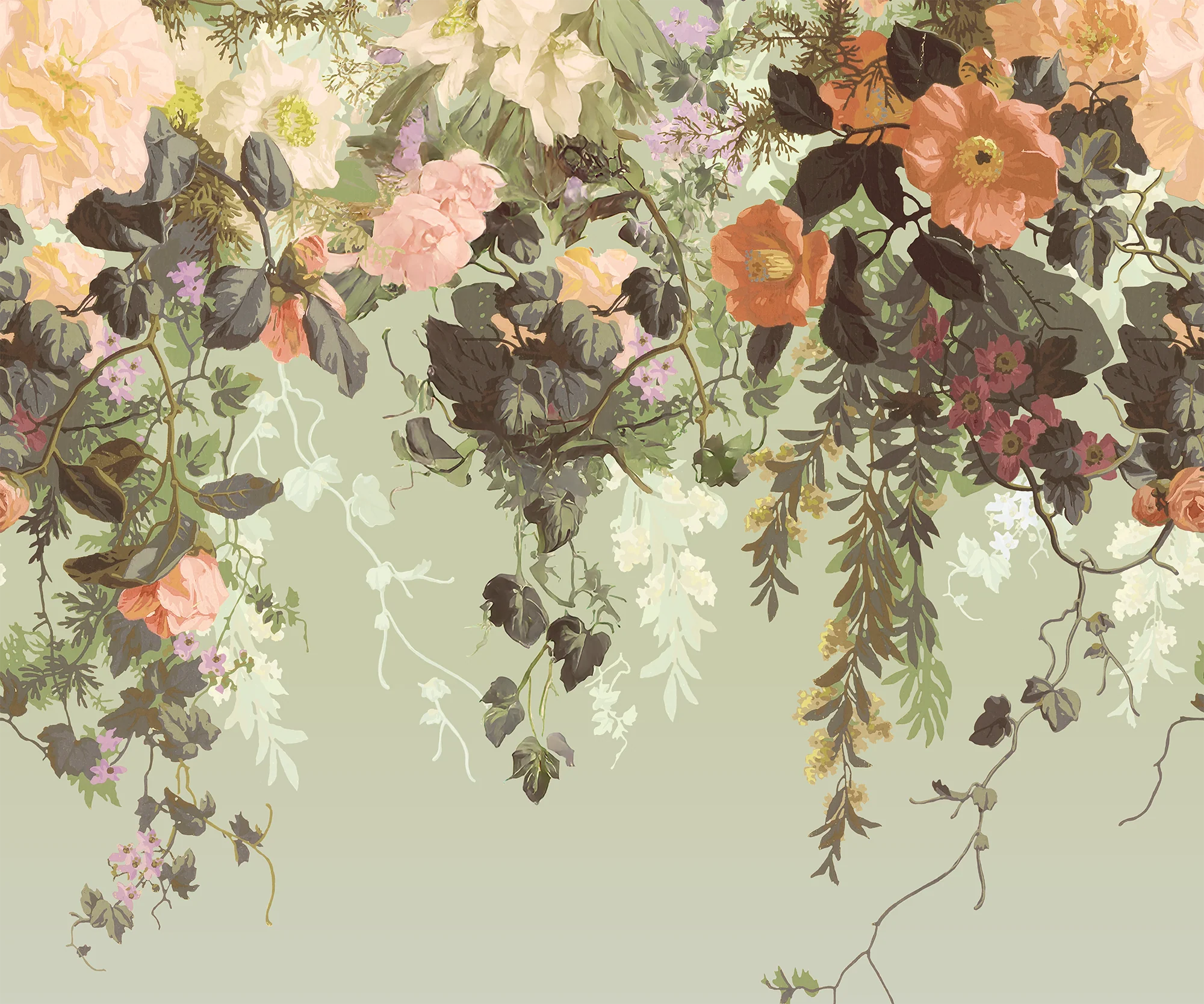 Fleur Tropical - Vintage Blooming Florals Wallpaper Mural - Image 5