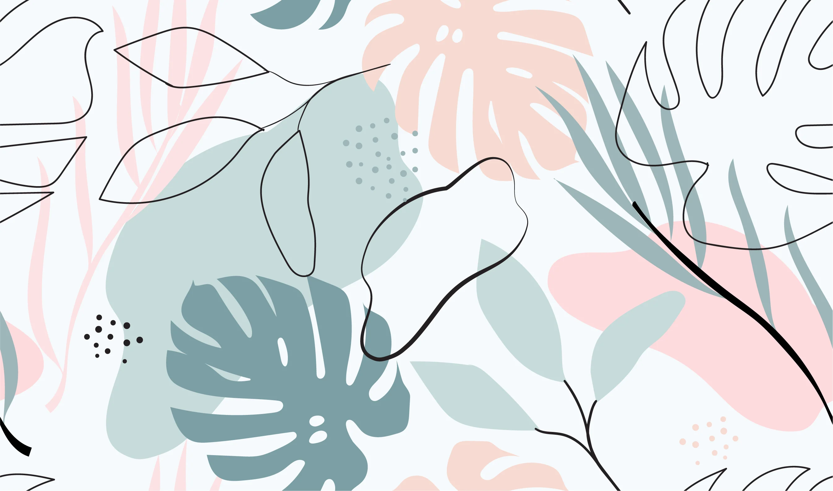 Foliage Blush - Pastel Toned Leaves Wallpaper Mural - Image 4