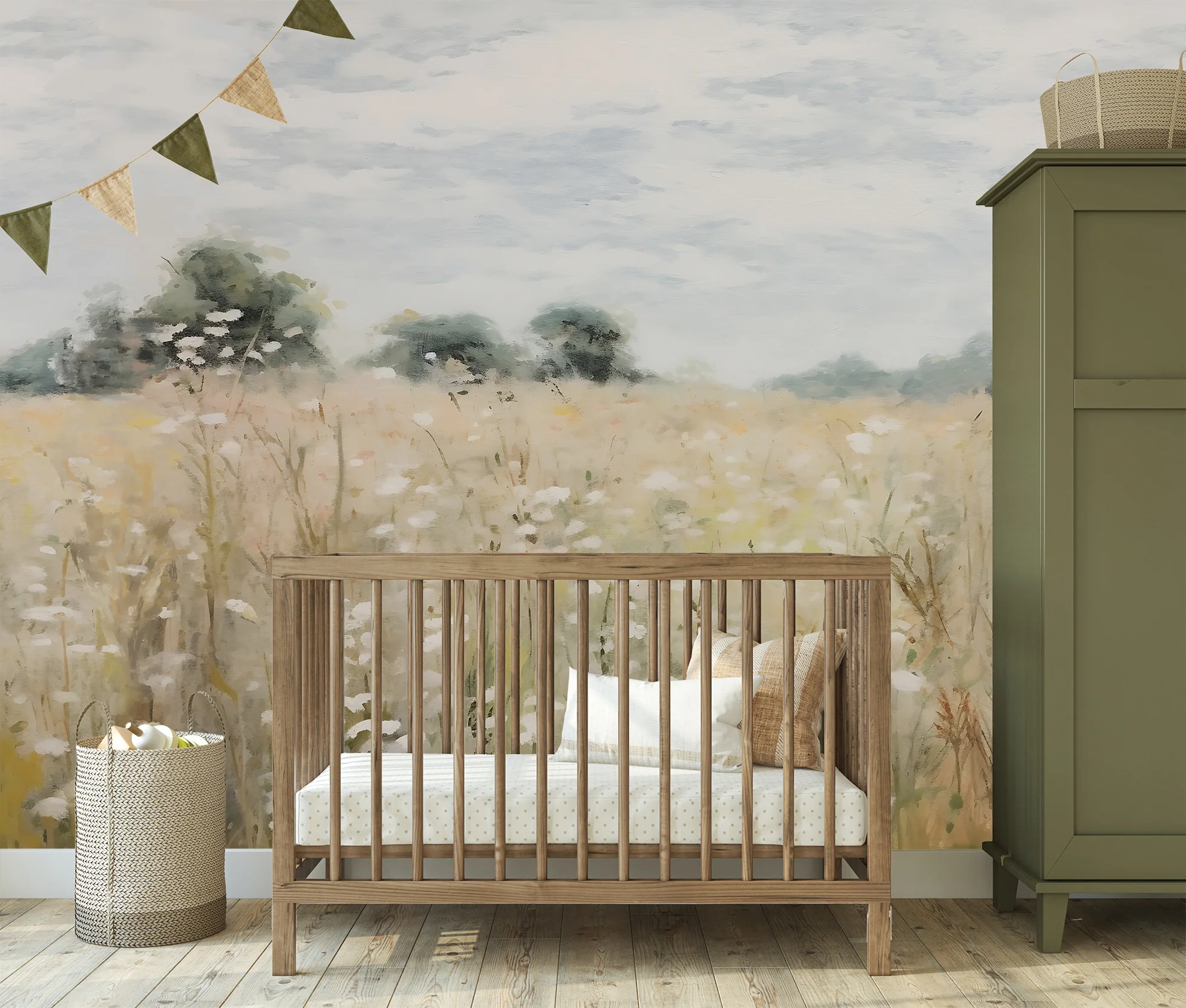 Foxglove - Hazy Meadow Oil Painting Wallpaper Mural - Image 5