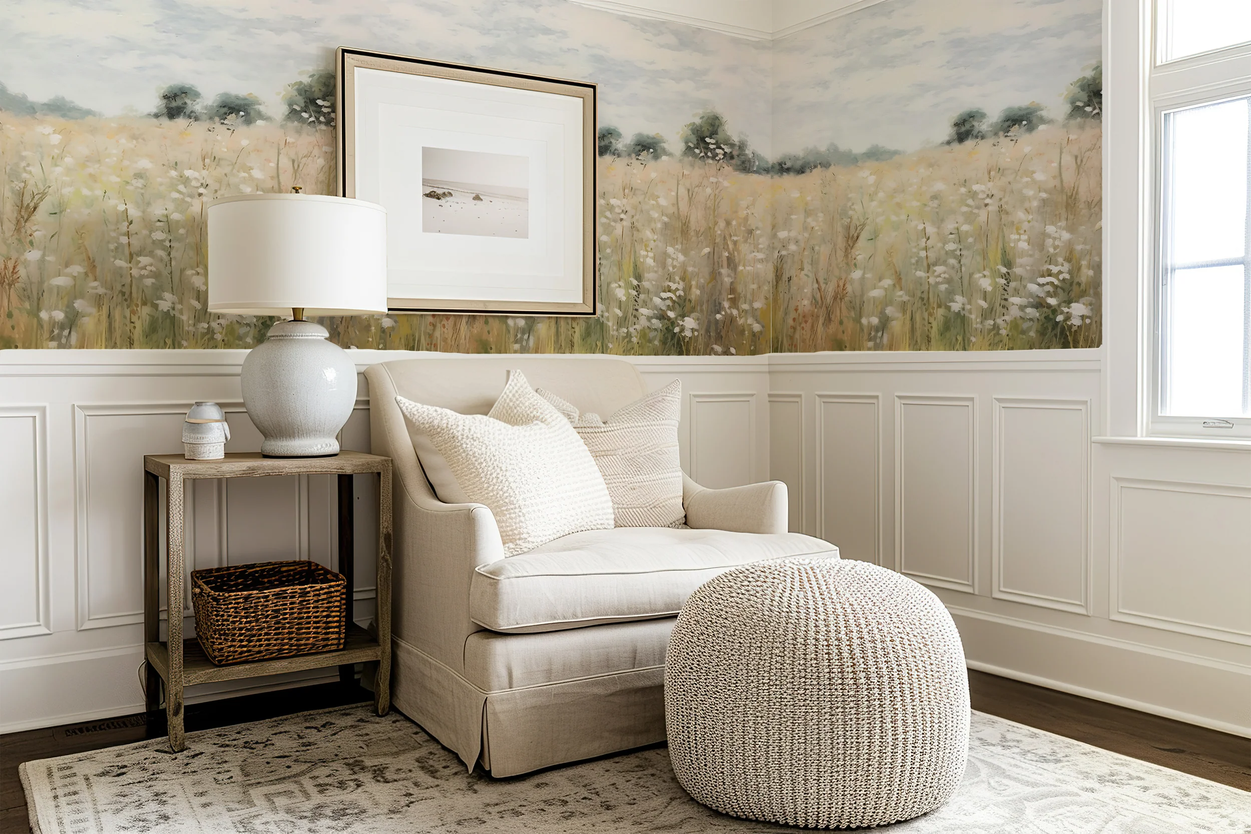 Foxglove - Hazy Meadow Oil Painting Wallpaper Mural - Image 6