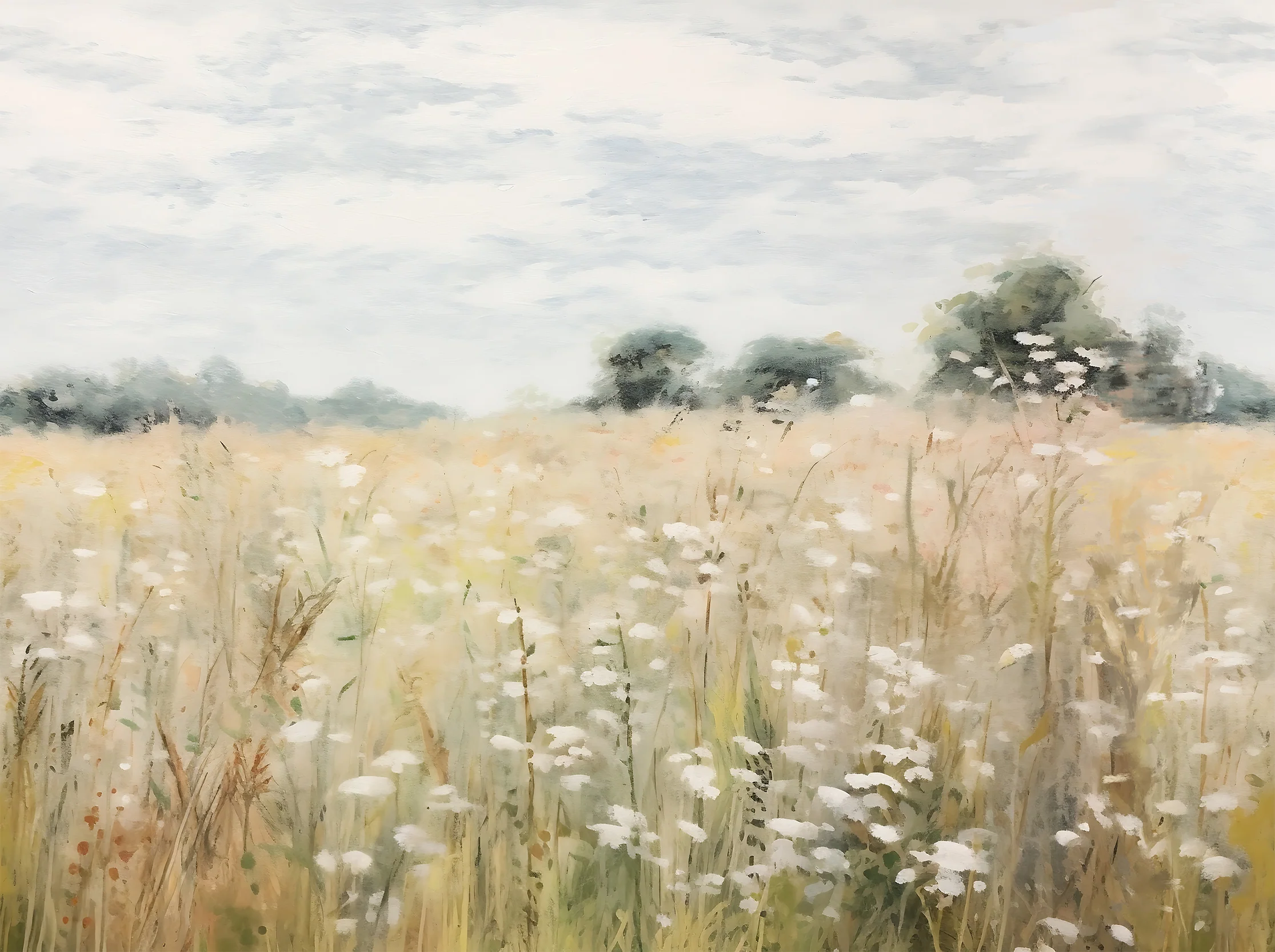 Foxglove - Hazy Meadow Oil Painting Wallpaper Mural - Image 7