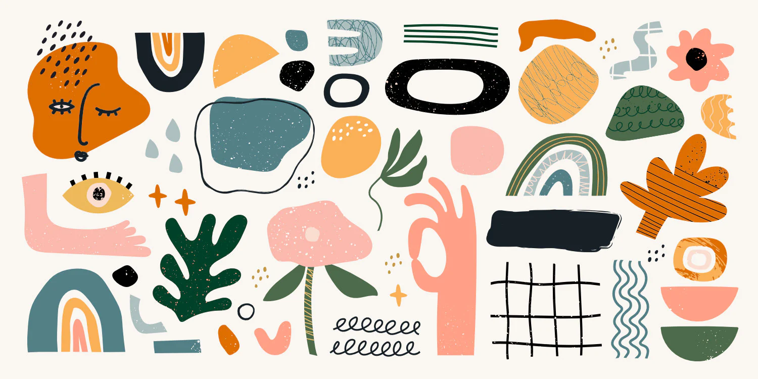 Ijanks - Abstract Doodle Shapes Wallpaper Mural - Image 3