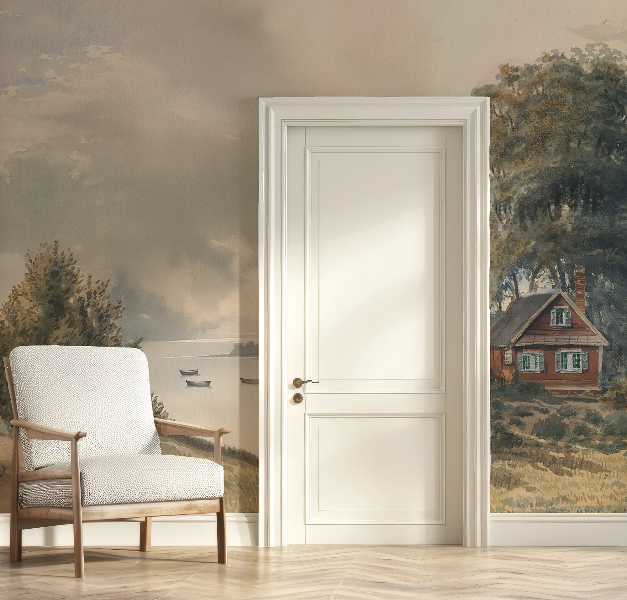 Mallory - Country Cottage Scene Wallpaper Mural - Image 3
