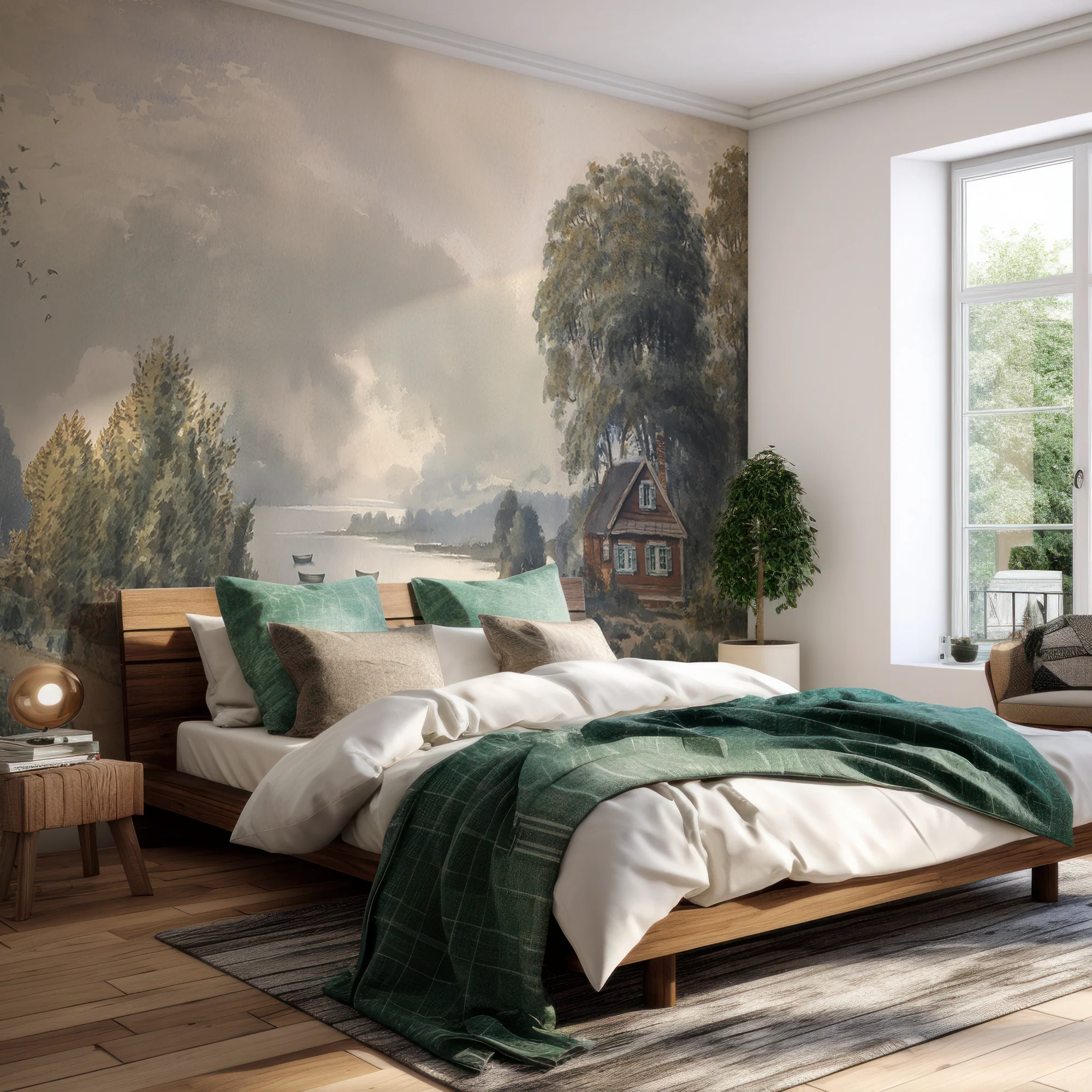 Mallory - Country Cottage Scene Wallpaper Mural - Image 4