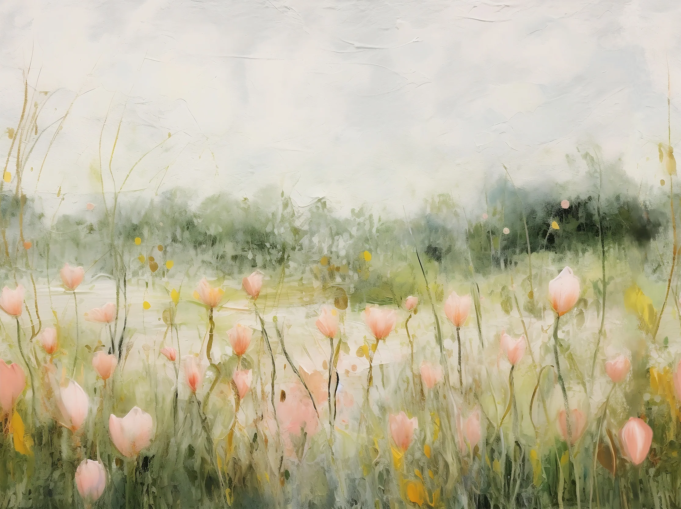 Maria - Hazy Meadow Oil Painting Wallpaper Mural - Image 7