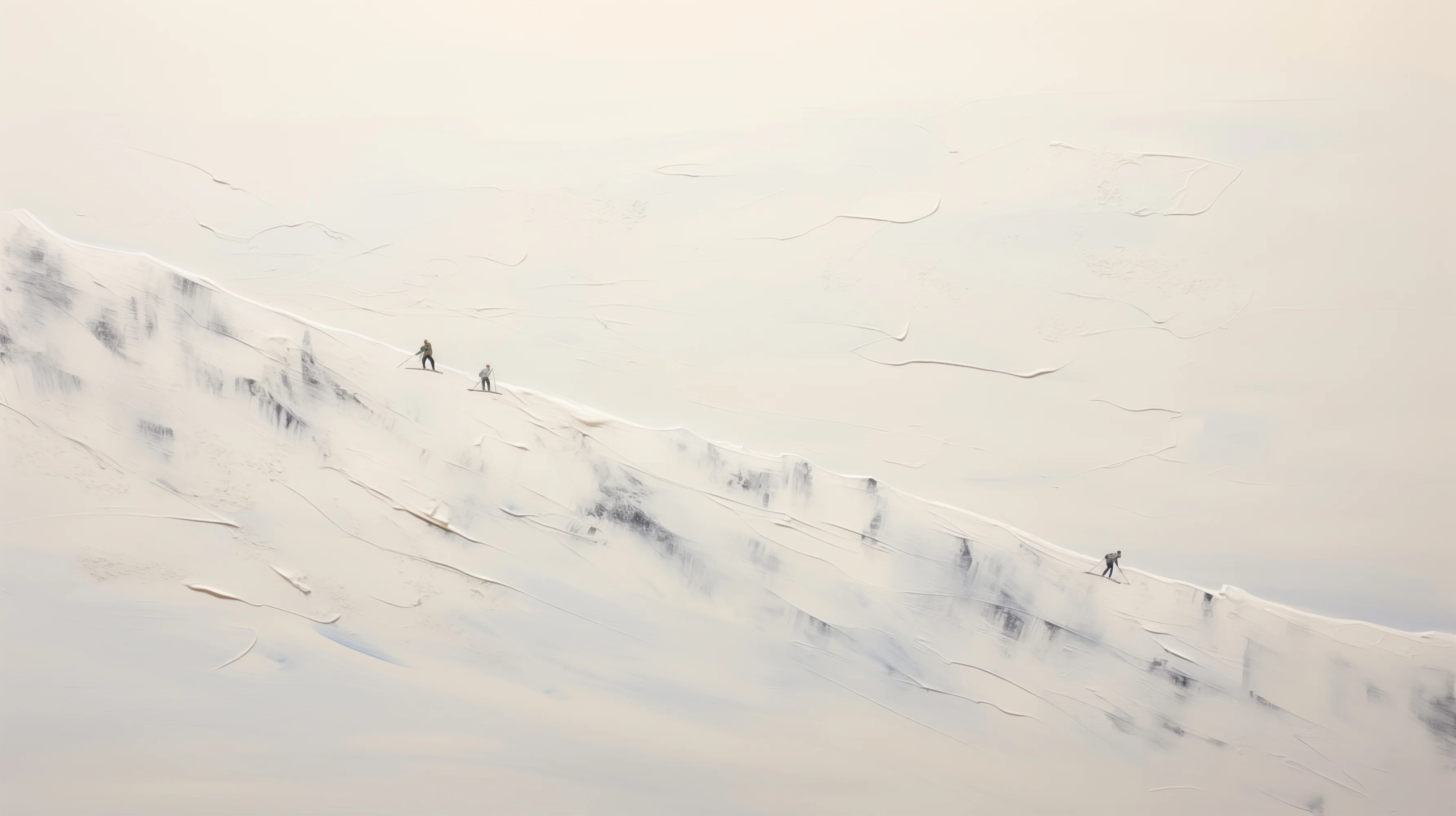 Peak - Textured White Mountain Ski Scene Abstract Art Wallpaper Mural - Image 5