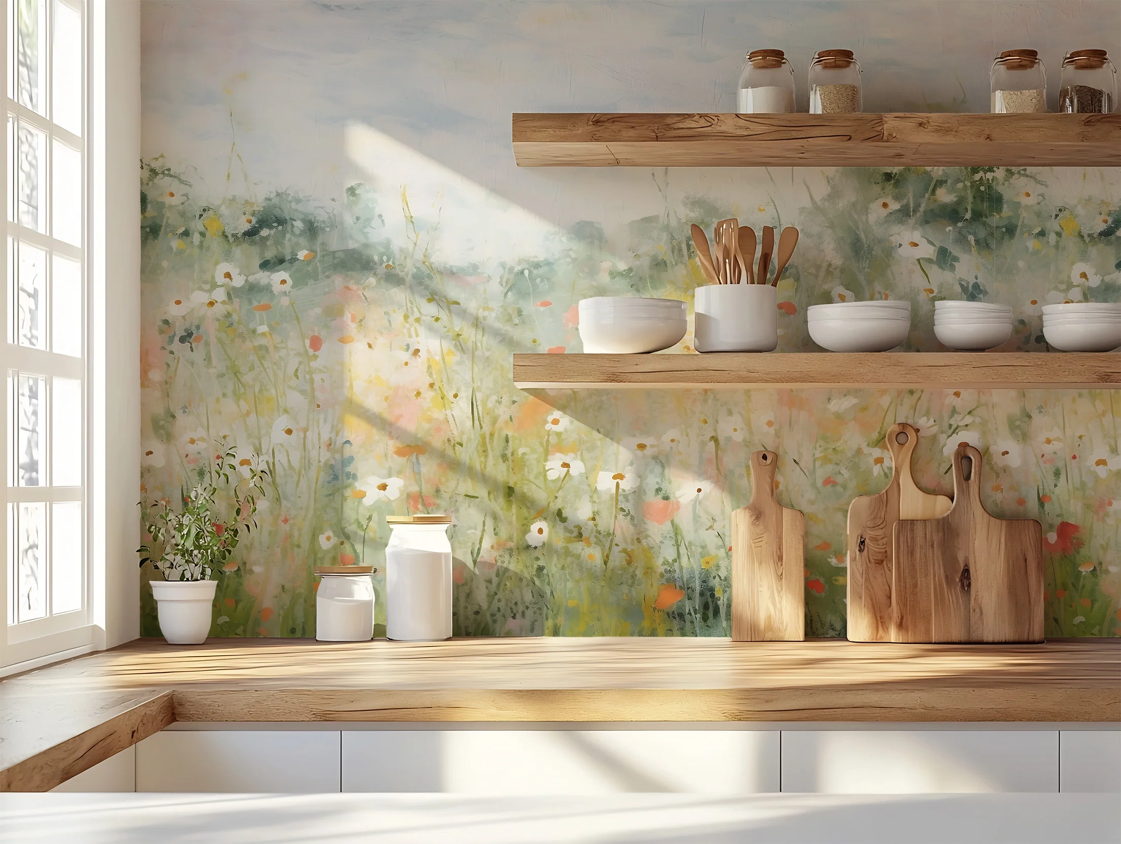 Petunia - Petunia Flower Meadow Oil Painting Wallpaper Mural - Image 3