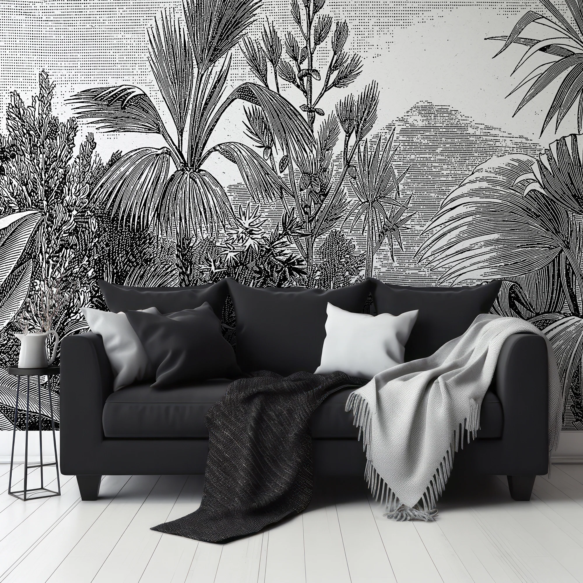 The Tropics - Vintage Tropical Etching Wallpaper Mural - Image 3