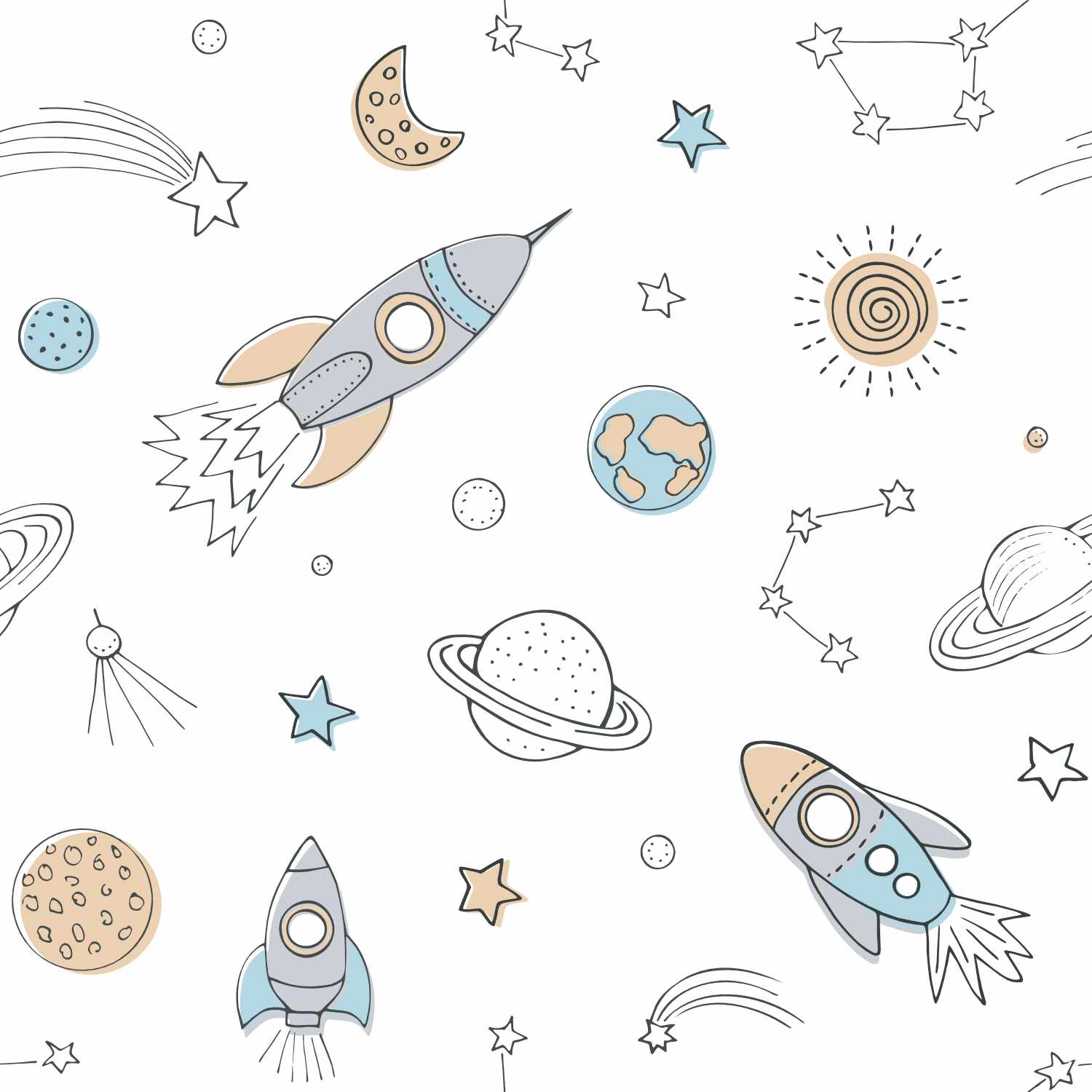 Wrigure - Children's White Space Wallpaper Mural - Image 4